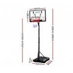 Everfit Adjustable Portable Basketball Stand Hoop System Rim 2.6m