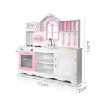 Keezi Kids Princess Wooden Kitchen Play Set - White & Pink