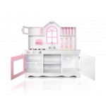Keezi Kids Princess Wooden Kitchen Play Set - White & Pink