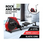 Everfit 4 Level Rowing Exercise Machine with Elastic Rope System -Red