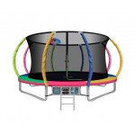 Everfit 12ft Trampoline Round Trampoline with Basketball Hoop - Multi-coloured Everfit 12ft Trampoline Round Trampoline with Basketball Hoop - Multi-coloured