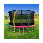 Everfit 12ft Trampoline Round Trampoline with Basketball Hoop - Multi-coloured Everfit 12ft Trampoline Round Trampoline with Basketball Hoop - Multi-coloured