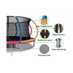 Everfit 14ft Trampoline Round Trampolines with Basketball Hoop - Multi-coloured