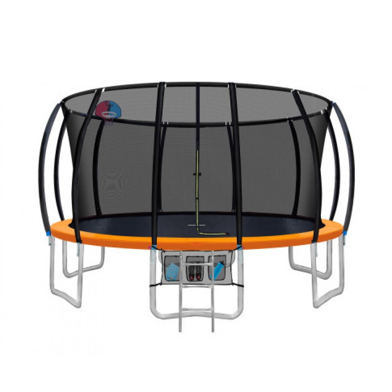 Everfit 16ft Trampoline Round Trampoline with Basketball Hoop - Orange Everfit 16ft Trampoline Round Trampoline with Basketball Hoop - Orange
