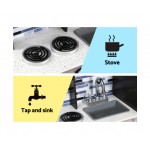 Keezi Kids Modern Kitchen Wooden Cookware Pretend Play Set - Black and White Keezi Kids Modern Kitchen Wooden Cookware Pretend Play Set - Black and White