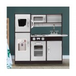 Keezi Kids Modern Wooden Kitchen Utensils Pretend Play Set - Dark Brown and Silver Keezi Kids Modern Wooden Kitchen Utensils Pretend Play Set - Dark Brown and Silver