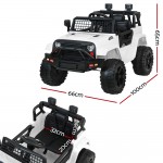 Rigo Kids Electric 12V Jeep Battery Remote Control Ride On Car - White