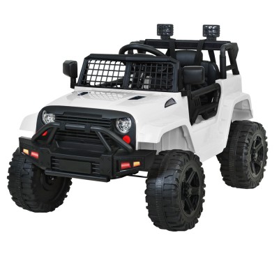 Rigo Kids Electric 12V Jeep Battery Remote Control Ride On Car - White