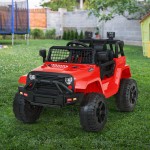 Rigo Kids Electric 12V Jeep Battery Remote Control Ride On Car - Red