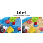 Keezi Kids Beach Sand and Water Sandpit Pirate Ship Outdoor Table Toys Keezi Kids Beach Sand and Water Sandpit Pirate Ship Outdoor Table Toys