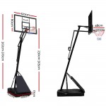 Everfit Pro Portable Basketball Stand System Ring Hoop Net Height Adjustable 3.05m - Black
