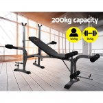 Everfit Multi Station Weight Bench Press Fitness Weights Equipment Incline - Black Everfit Multi Station Weight Bench Press Fitness Weights Equipment Incline - Black