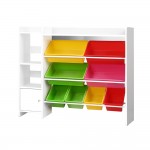 Keezi 8 Bins Kids Toy Box Storage Organiser - White Keezi 8 Bins Kids Toy Box Storage Organiser - White