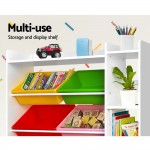Keezi 8 Bins Kids Toy Box Storage Organiser - White Keezi 8 Bins Kids Toy Box Storage Organiser - White