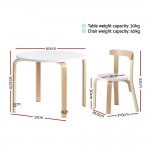 Keezi Nordic Kids Activity Study Play Modern Table and Chair Set - White/Natural Keezi Nordic Kids Activity Study Play Modern Table and Chair Set - White/Natural