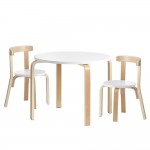 Keezi Nordic Kids Activity Study Play Modern Table and Chair Set - White/Natural Keezi Nordic Kids Activity Study Play Modern Table and Chair Set - White/Natural