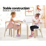 Keezi Nordic Kids Activity Study Play Modern Table and Chair Set - White/Natural Keezi Nordic Kids Activity Study Play Modern Table and Chair Set - White/Natural