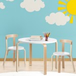 Keezi Nordic Kids Activity Study Play Modern Table and Chair Set - White/Natural Keezi Nordic Kids Activity Study Play Modern Table and Chair Set - White/Natural