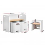 Keezi 3 Piece Nordic Kids Activity Desk Compact Table and Chair Set - White/Natural Keezi 3 Piece Nordic Kids Activity Desk Compact Table and Chair Set - White/Natural