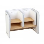 Keezi 3 Piece Nordic Kids Activity Desk Compact Table and Chair Set - White/Natural Keezi 3 Piece Nordic Kids Activity Desk Compact Table and Chair Set - White/Natural