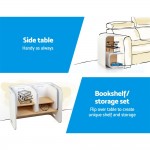 Keezi 3 Piece Nordic Kids Activity Desk Compact Table and Chair Set - White/Natural Keezi 3 Piece Nordic Kids Activity Desk Compact Table and Chair Set - White/Natural