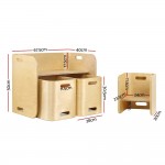Keezi 3 Piece Nordic Kids Activity Desk Compact Table and Chair Set - Natural Keezi 3 Piece Nordic Kids Activity Desk Compact Table and Chair Set - Natural