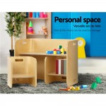 Keezi 3 Piece Nordic Kids Activity Desk Compact Table and Chair Set - Natural Keezi 3 Piece Nordic Kids Activity Desk Compact Table and Chair Set - Natural