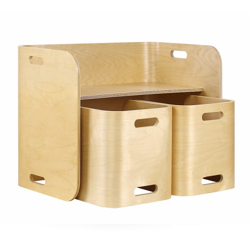 Keezi 3 Piece Nordic Kids Activity Desk Compact Table and Chair Set - Natural Keezi 3 Piece Nordic Kids Activity Desk Compact Table and Chair Set - Natural