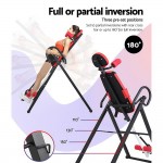 Everfit Gravity Inversion Table Foldable Stretcher Inverter Home Gym Fitness - Black/Red Everfit Gravity Inversion Table Foldable Stretcher Inverter Home Gym Fitness - Black/Red