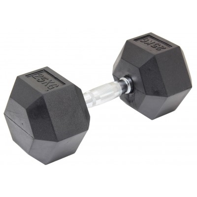 25KG Commercial Rubber Hex Dumbbell Gym Weight