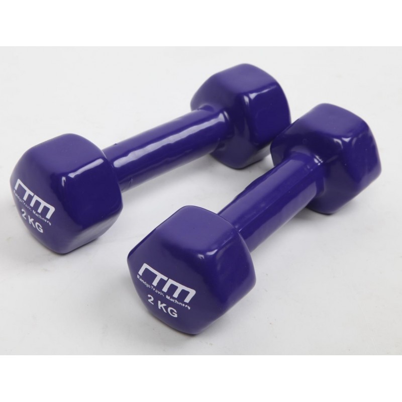 2kg Dumbbells Pair PVC Hand Weights Rubber Coated 2kg Dumbbells Pair PVC Hand Weights Rubber Coated