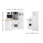 Keezi Kids Kitchen Pretend Play Set Wooden Cooking Childrens Toy - White