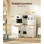 Keezi Kids Kitchen Pretend Play Set Wooden Cooking Childrens Toy - White