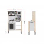 Keezi Kids Kitchen Pretend Play Set Wooden Cooking Cookware Childrens Toy - White Keezi Kids Kitchen Pretend Play Set Wooden Cooking Cookware Childrens Toy - White