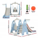 Keezi Kids Slide 170cm Extra Long Swing Basketball Hoop Toddlers Playset - Blue Keezi Kids Slide 170cm Extra Long Swing Basketball Hoop Toddlers Playset - Blue