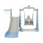 Keezi Kids Slide 170cm Extra Long Swing Basketball Hoop Toddlers Playset - Blue Keezi Kids Slide 170cm Extra Long Swing Basketball Hoop Toddlers Playset - Blue