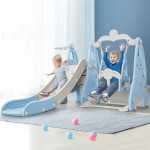 Keezi Kids Slide 170cm Extra Long Swing Basketball Hoop Toddlers Playset - Blue Keezi Kids Slide 170cm Extra Long Swing Basketball Hoop Toddlers Playset - Blue