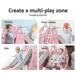 Keezi Kids Slide 170cm Extra Long Swing Basketball Hoop Toddlers Playset - Pink Keezi Kids Slide 170cm Extra Long Swing Basketball Hoop Toddlers Playset - Pink