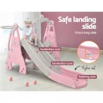 Keezi Kids Slide 170cm Extra Long Swing Basketball Hoop Toddlers Playset - Pink Keezi Kids Slide 170cm Extra Long Swing Basketball Hoop Toddlers Playset - Pink