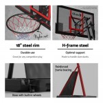 Everfit Portable Basketball Hoop Stand System Height Adjustable Net Ring - Red