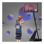 Everfit Portable Basketball Hoop Stand System Height Adjustable Net Ring - Red