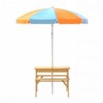 Keezi Kids Outdoor Table and Chairs Picnic Bench Set Umbrella Water Sand Pit Box Keezi Kids Outdoor Table and Chairs Picnic Bench Set Umbrella Water Sand Pit Box
