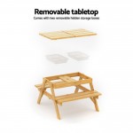 Keezi Kids Outdoor Table and Chairs Picnic Bench Set Umbrella Water Sand Pit Box Keezi Kids Outdoor Table and Chairs Picnic Bench Set Umbrella Water Sand Pit Box