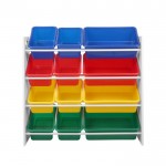 Keezi Kids 12 Plastic Bins Toy Organiser Box Bookshelf Storage Children Rack Keezi Kids 12 Plastic Bins Toy Organiser Box Bookshelf Storage Children Rack
