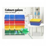 Keezi Kids 12 Plastic Bins Toy Organiser Box Bookshelf Storage Children Rack Keezi Kids 12 Plastic Bins Toy Organiser Box Bookshelf Storage Children Rack