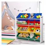 Keezi Kids 12 Plastic Bins Toy Organiser Box Bookshelf Storage Children Rack Keezi Kids 12 Plastic Bins Toy Organiser Box Bookshelf Storage Children Rack