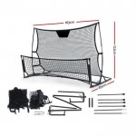 Everfit Portable Soccer Rebounder Net Volley Training Football Goal Pass Trainer - Black