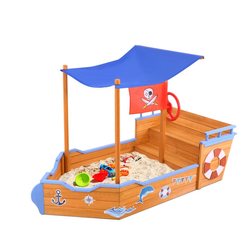 Keezi Boat Sand Pit With Canopy Keezi Boat Sand Pit With Canopy