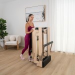 Lifespan Fitness Contour Folding Wooden Pilates Reformer Machine - Black