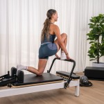 Lifespan Fitness Contour Studio Commercial Pilates Reformer Machine Bed Set (Black)